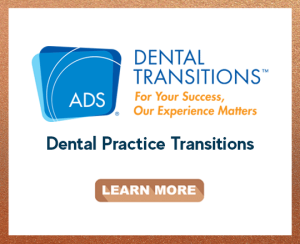 ADS Dental Transitions logo in a bronze box indicating they are a bronze partner