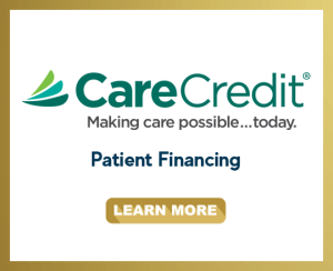 CareCredit logo in a gold box indicating they are a gold partner